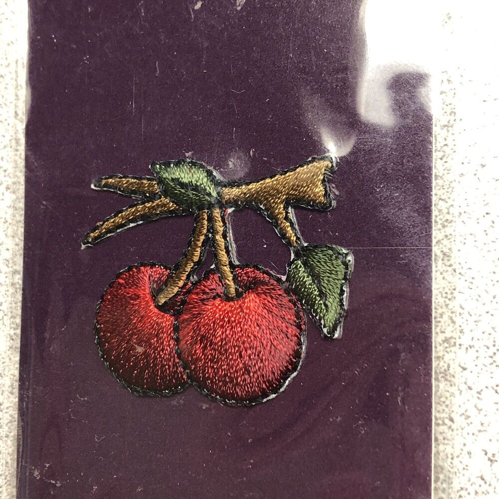 Cherries Embroidered Iron On Applique Patch Small New - Fruit Baking Tomato Girl